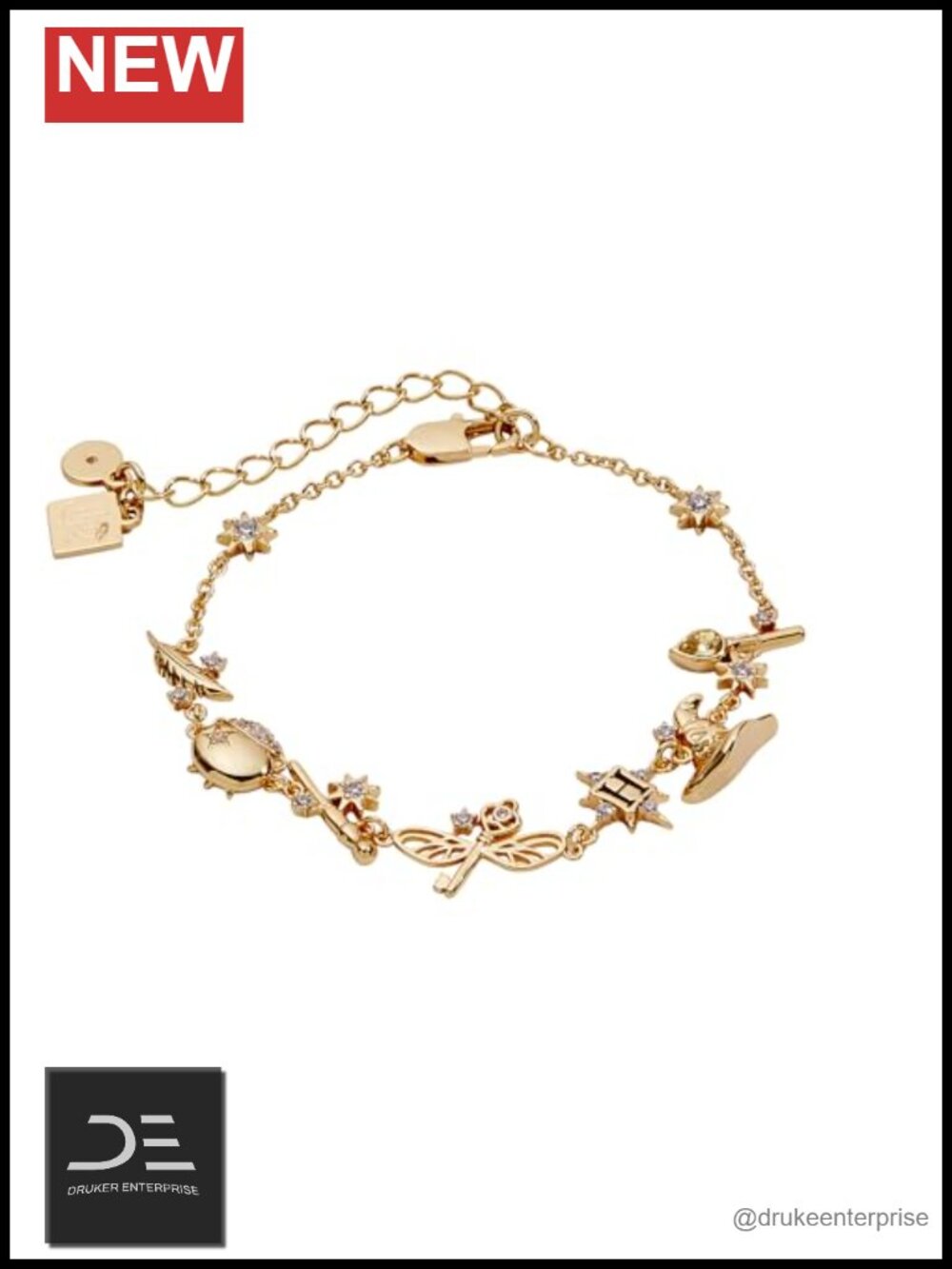Harry Potter Charm Bracelet Gold Plated Brass - Alex and Ani Unisex